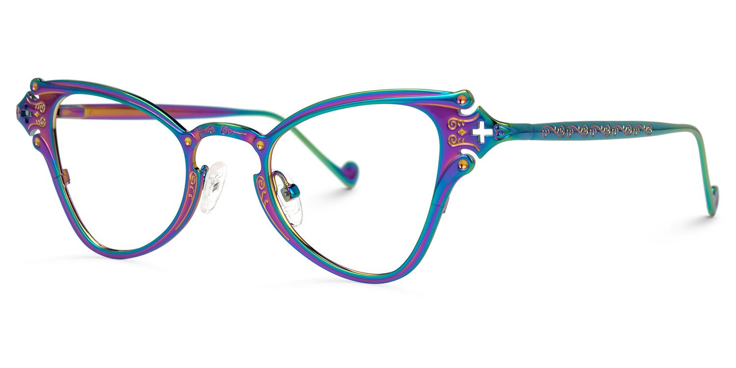 Chuchin - Cat Eye Purple Eyeglasses | Vooglam Front View