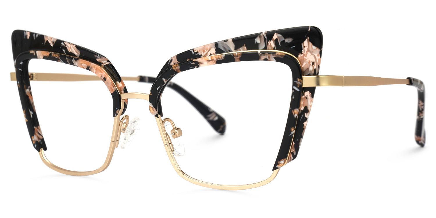 Adeline - Cat Eye Pink/Floral Eyeglasses | Vooglam Front View