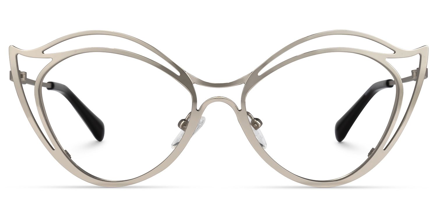 Hilleary - Geometric Silver Eyeglasses | Vooglam Angle View