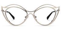 Hilleary - Geometric Silver Eyeglasses | Vooglam Angle View