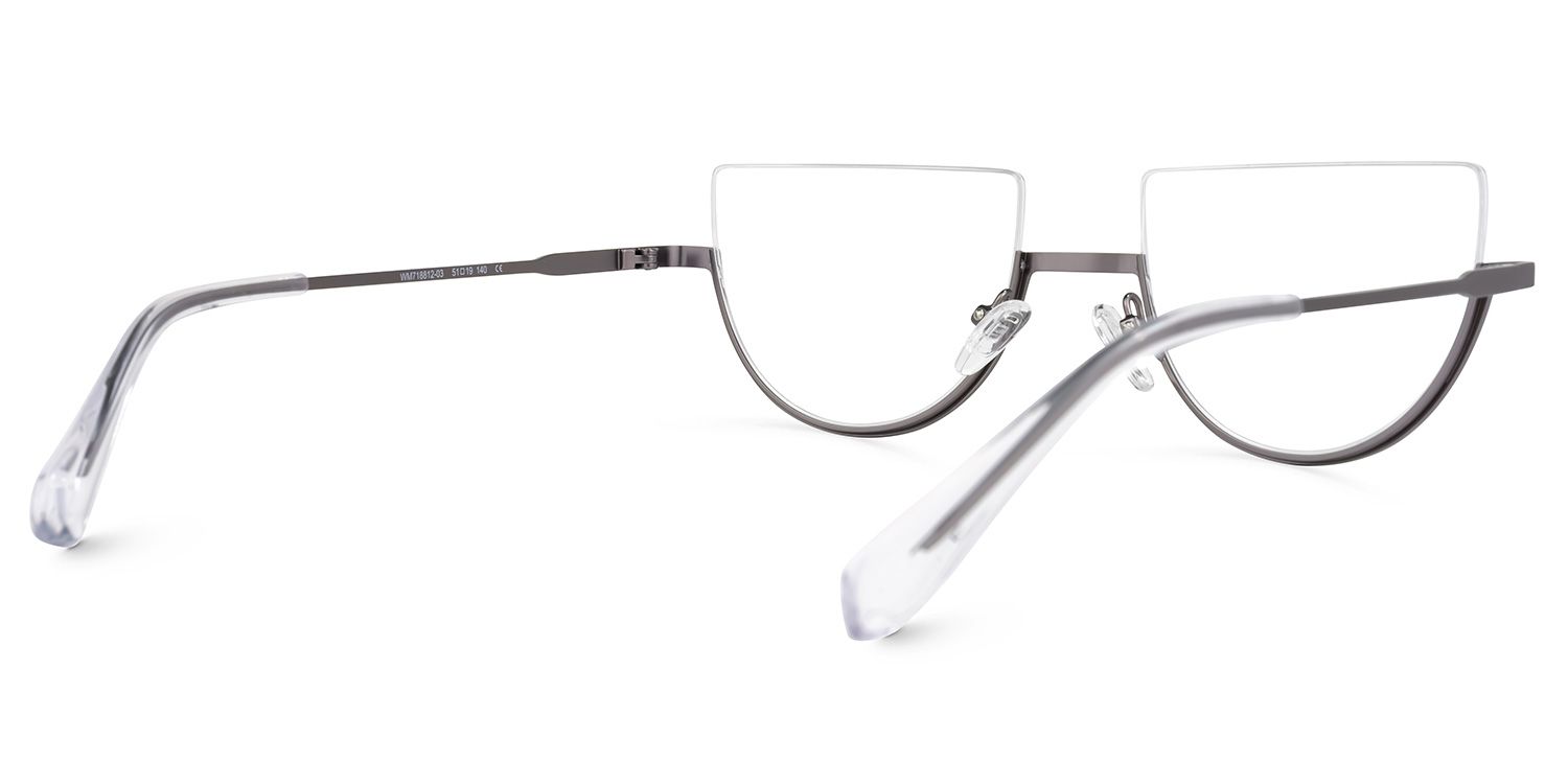 Migdalia - Geometric Grey Eyeglasses | Vooglam Side View