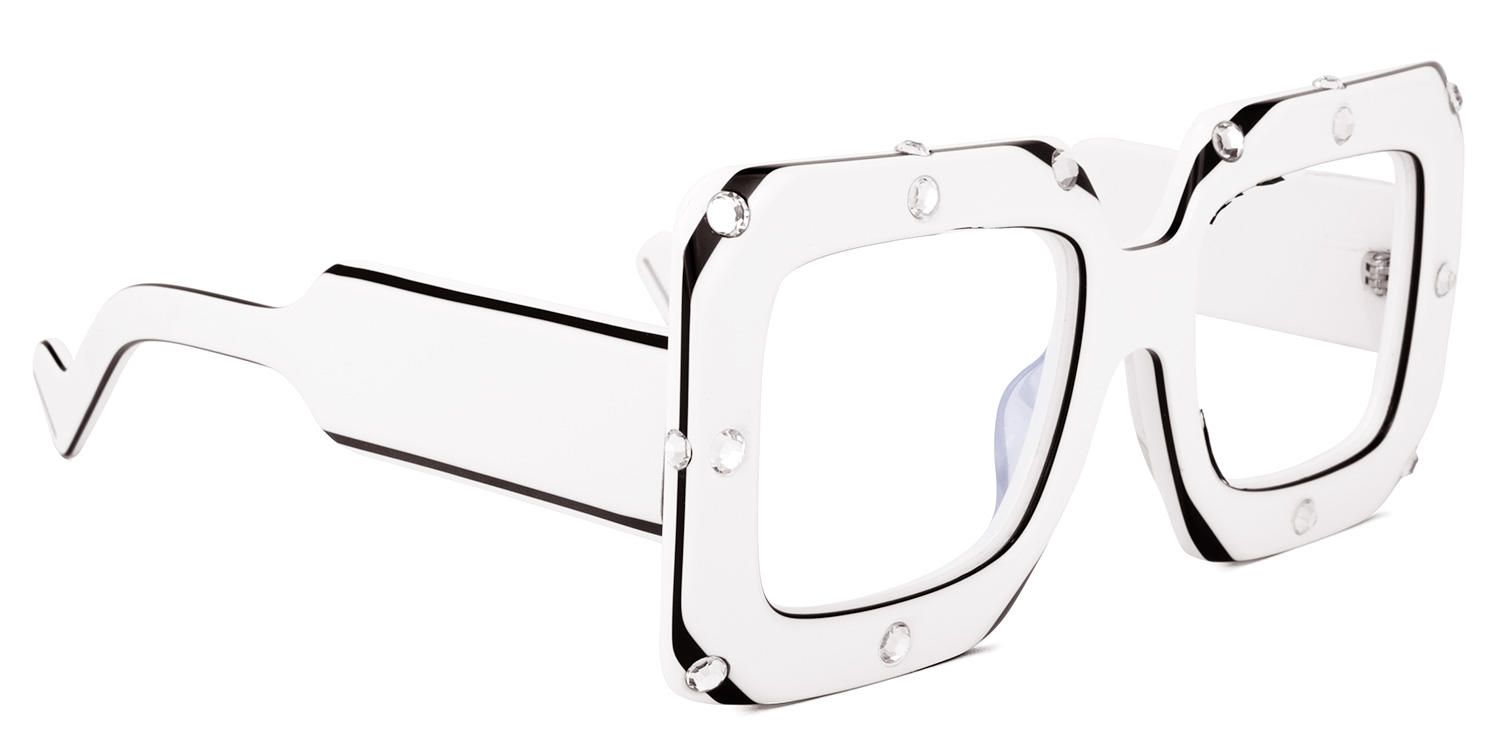 Square White Eyeglasses | Vooglam.com 5