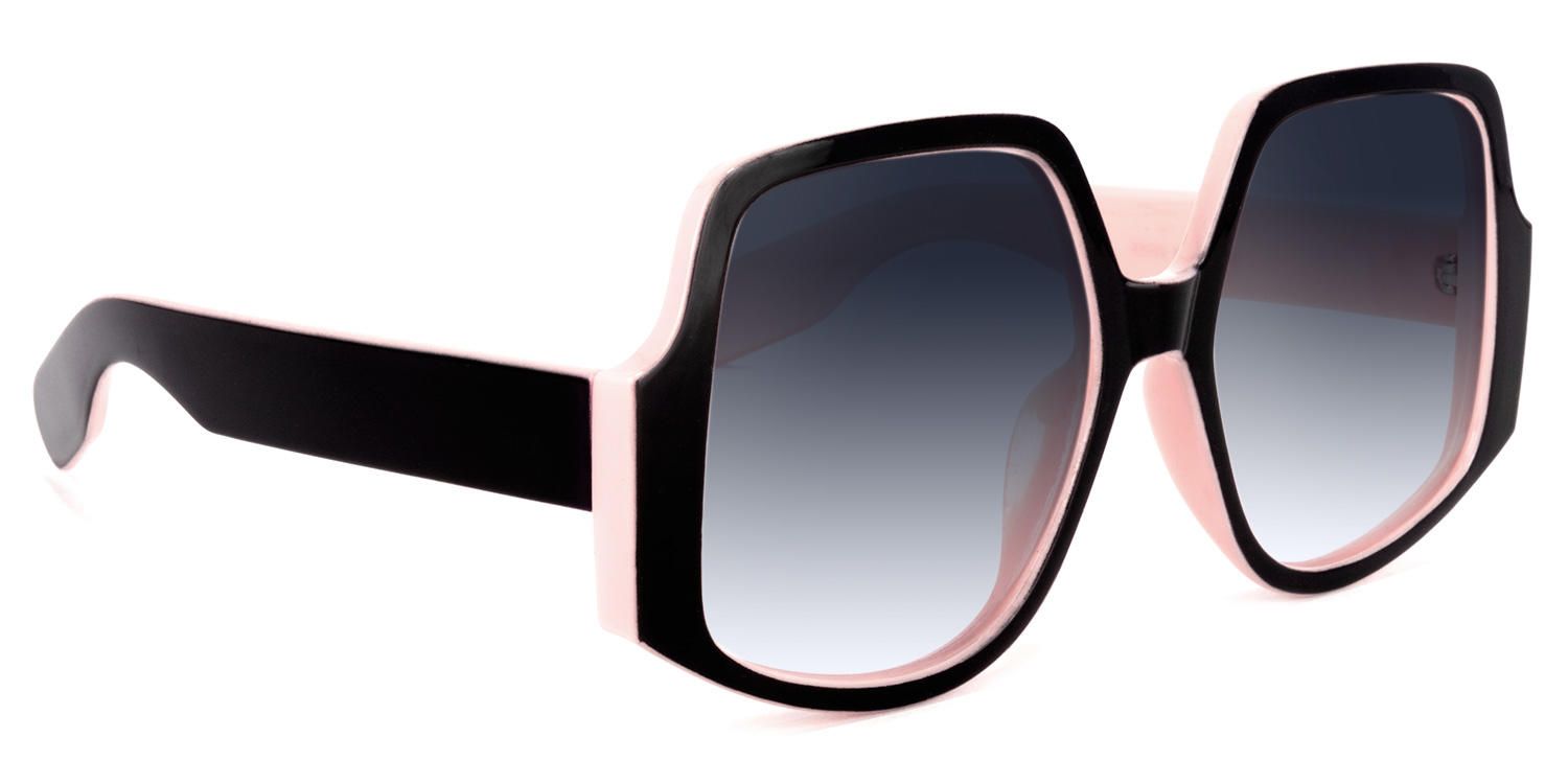 Geometric Black/Pink Sunglasses | Vooglam.com 5