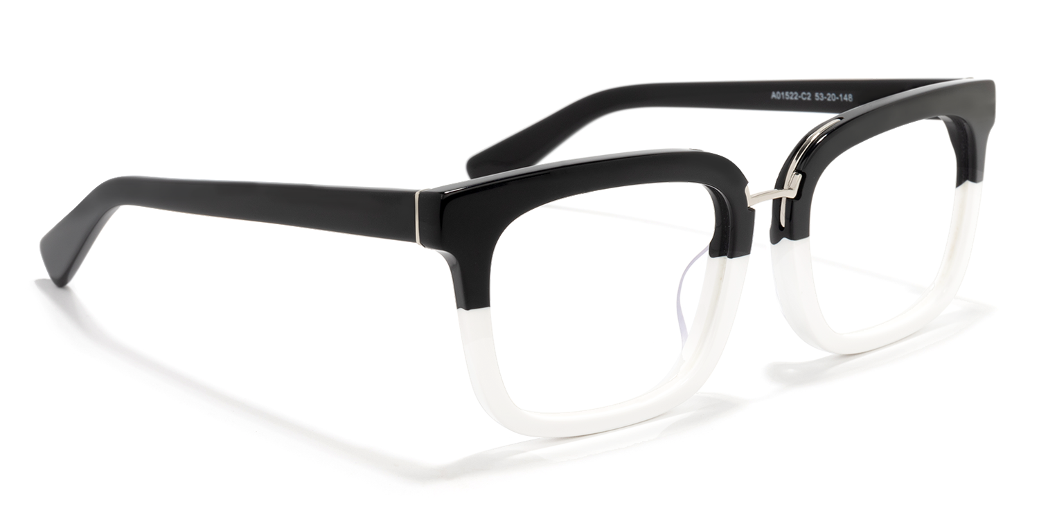 Chic Rectangle Black/White Eyeglasses│Vooglam Optical Glasses 5