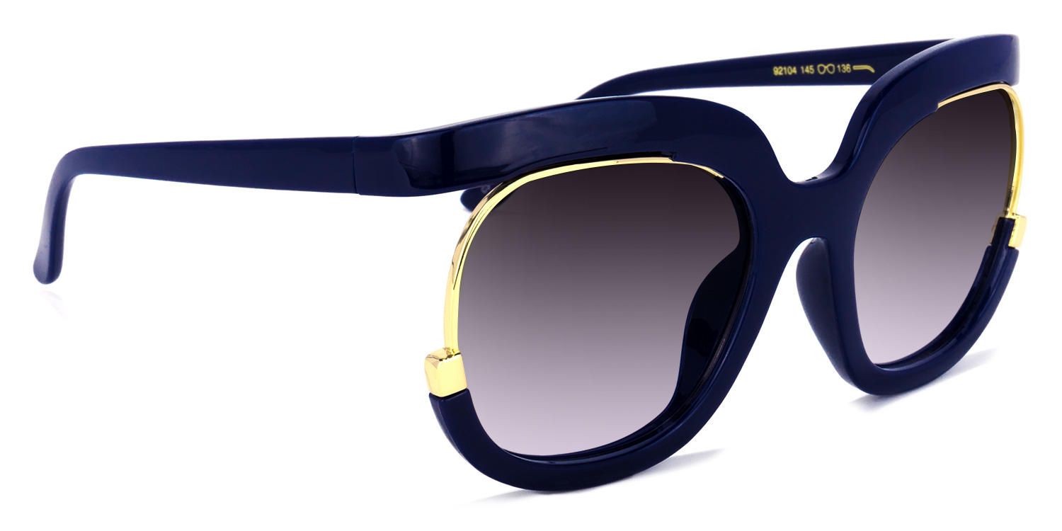 Round Dark/Blue Sunglasses | Vooglam.com 5