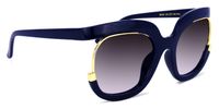 Round Dark/Blue Sunglasses | Vooglam.com 