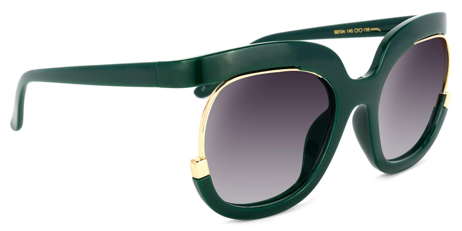 Round Dark/Green Sunglasses | Vooglam.com 5