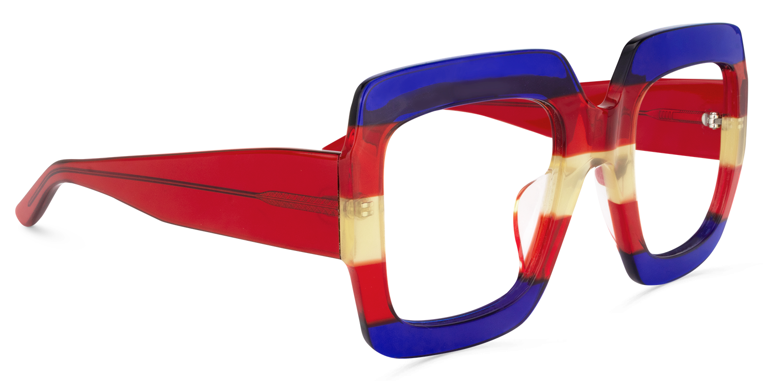 Mariah - Rectangle Blue/Red Eyeglasses product detail 5