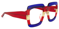 Rectangle Blue/Red Eyeglasses│Vooglam Optical Glasses