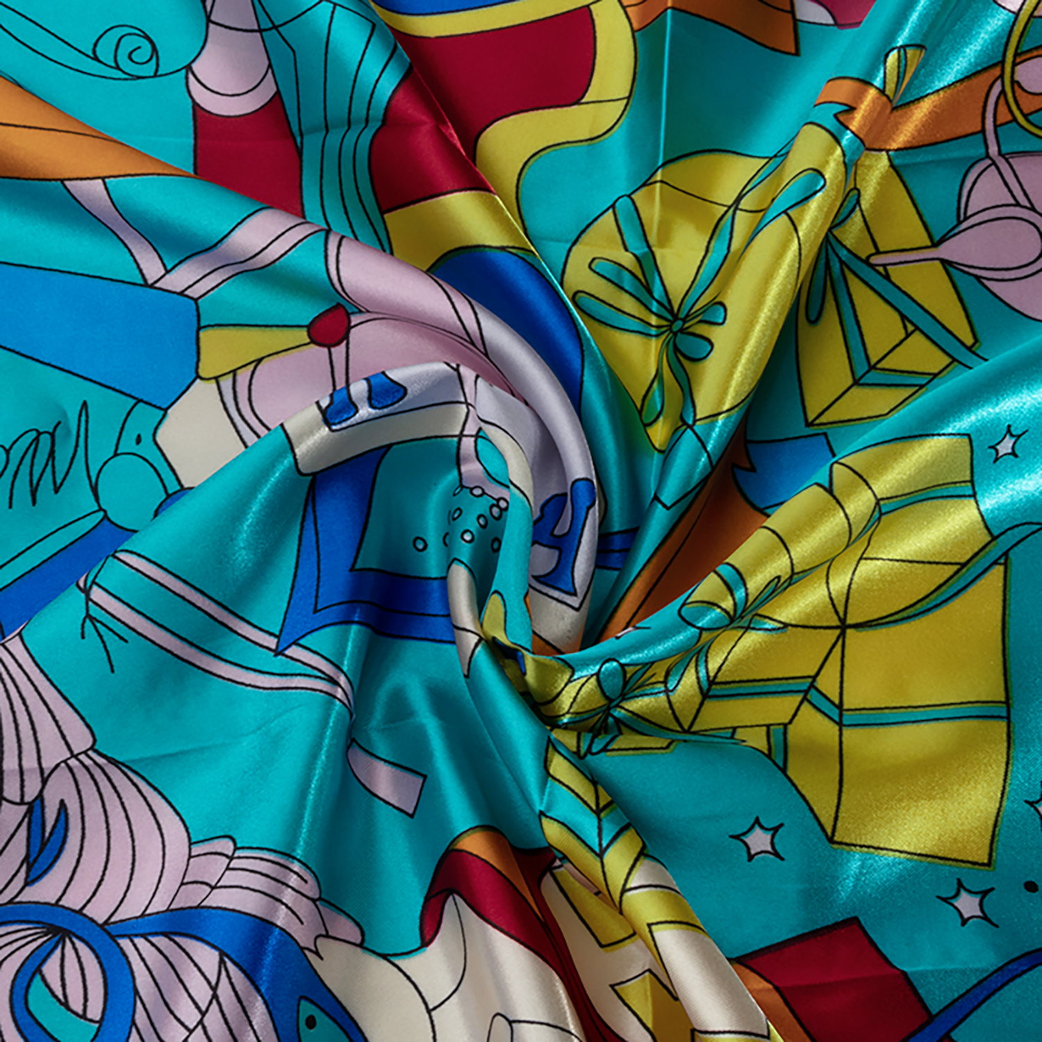 Latest Aqua Blue Scarf | Vooglam.com Angle View