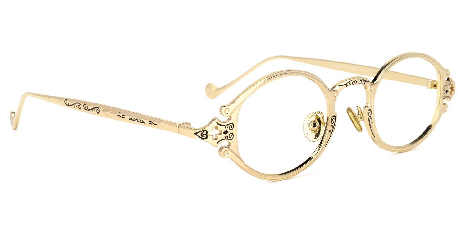 Oval Gold Eyeglasses | Vooglam.com 6