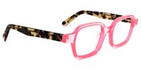 Rectangle Pink Eyeglasses | Vooglam.com 