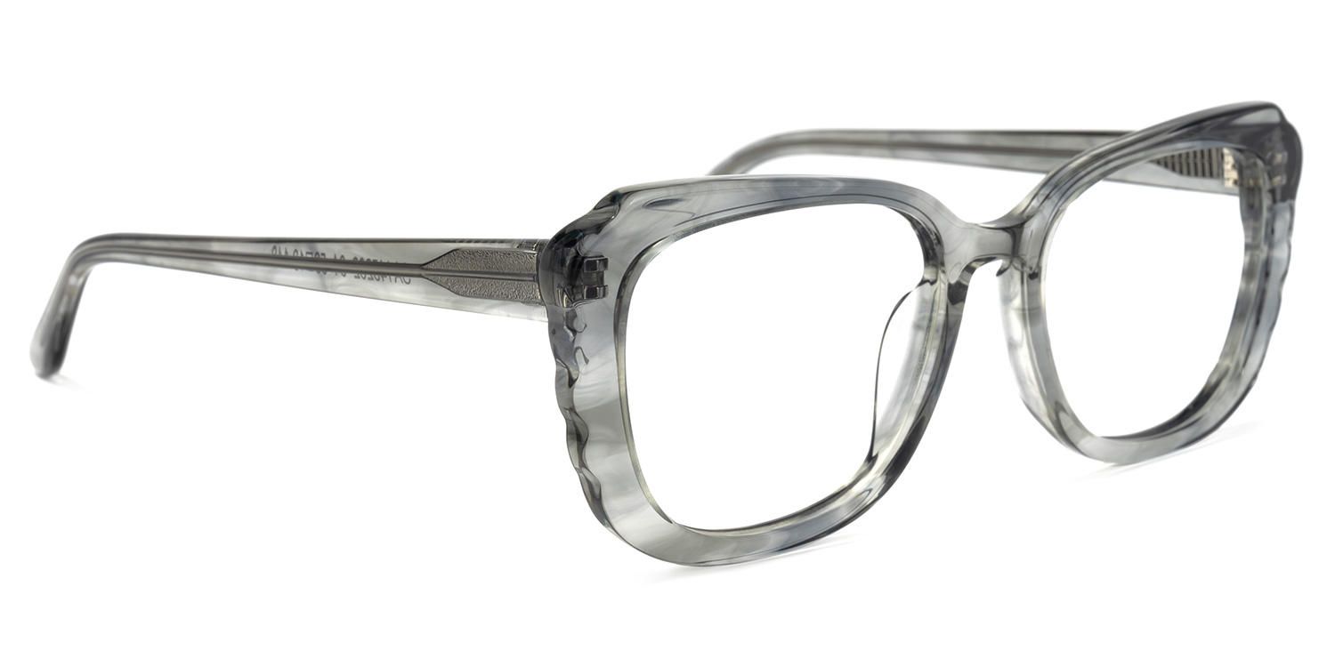 Rectangle Grey Eyeglasses | Vooglam.com 5