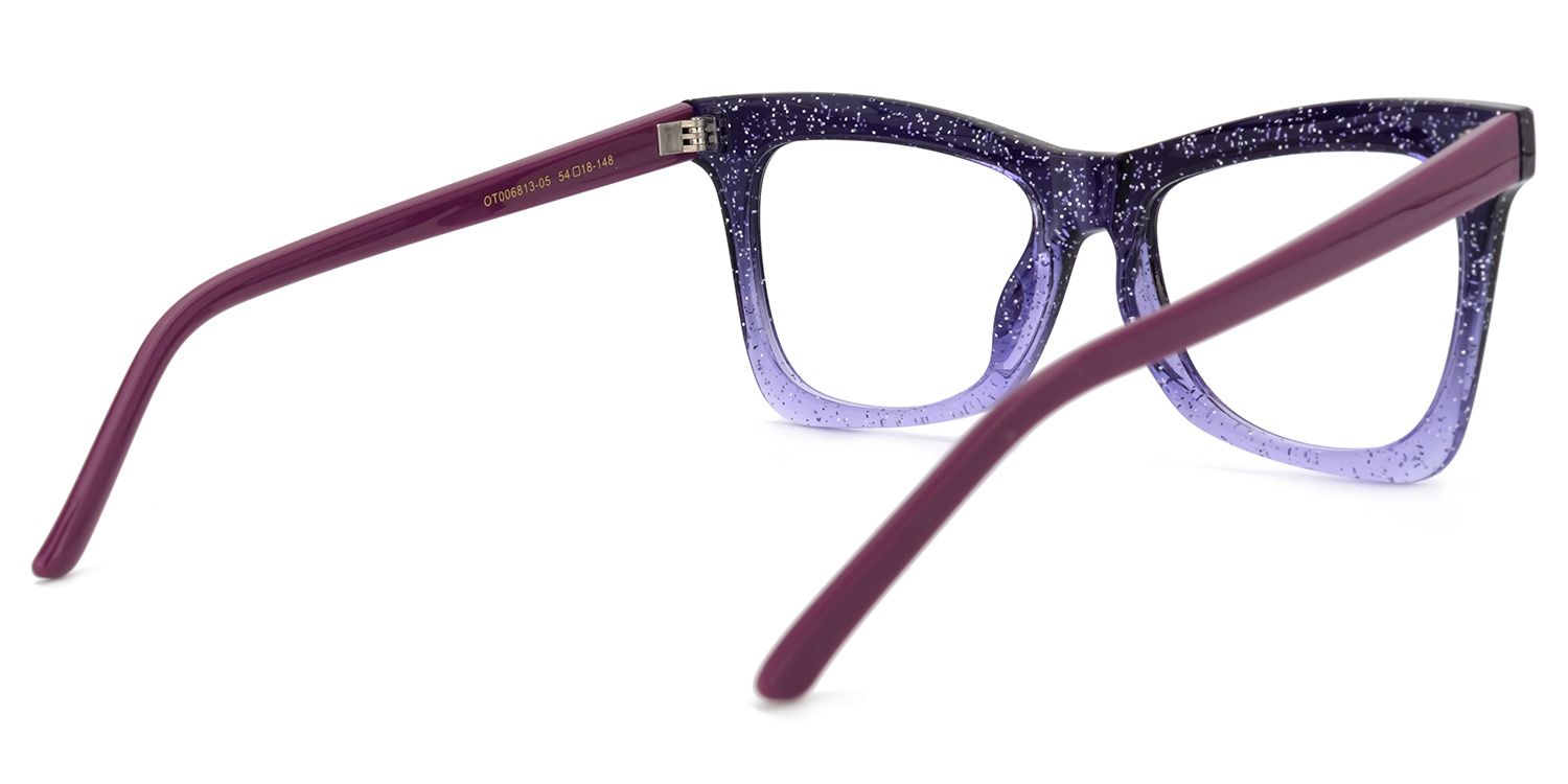 Marguerite - Glitter Purple Glasses with Vaporwave Vibe | Vooglam Side View