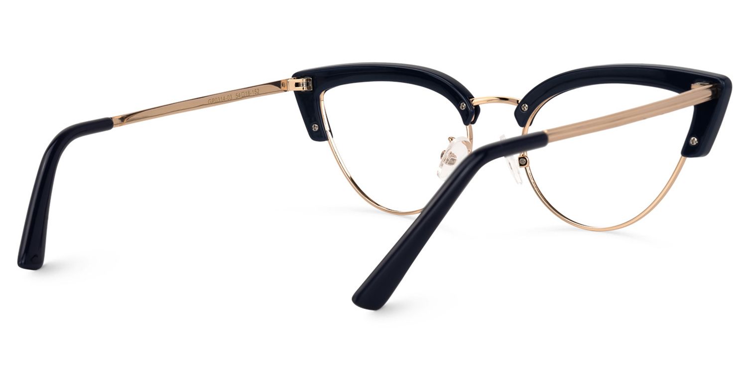 Charming Cat Eye Dark/Blue Eyeglasses│Vooglam Optical Glasses Side View