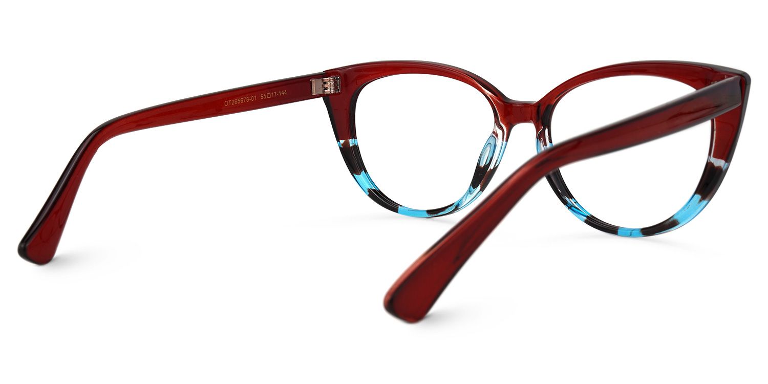 Cat Eye Red Eyeglasses | Vooglam.com Side View