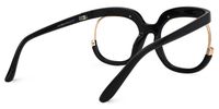 Fredia - Bold Black Glasses with Gold Accents | Vooglam Side View