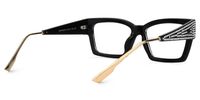 Waylon - Bold Rhinestone-Studded Rectangular Glasses | Vooglam Side View