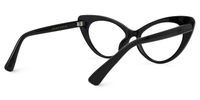Emmie - Black Rhinestone Designed Cat Eye Glasses | Vooglam Side View