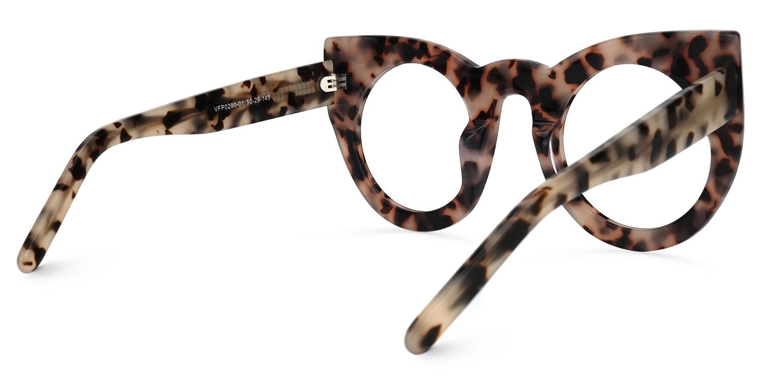 Cadence - Cat Eye Light/Tortoise Eyeglasses by Vooglam - Side View