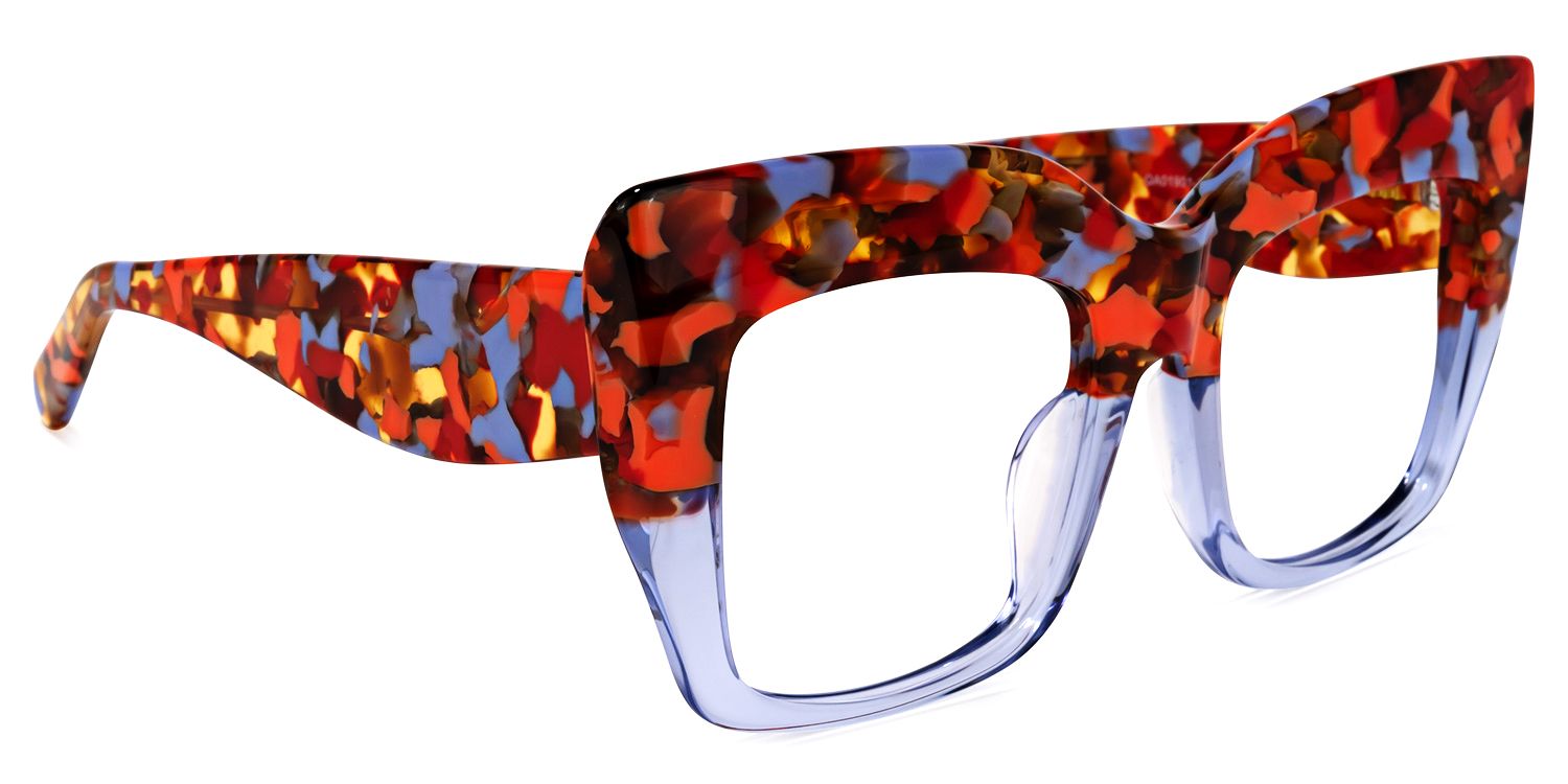 Rosaura - Square Purple Floral Eyeglasses | Vooglam 5