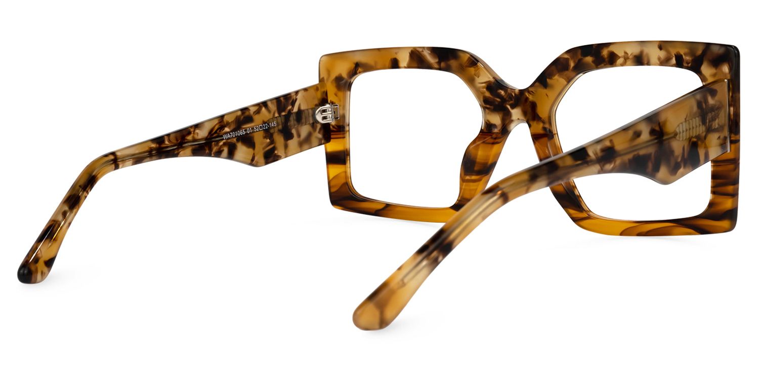 Claudia - Square Tortoise Eyeglasses | Vooglam Side View