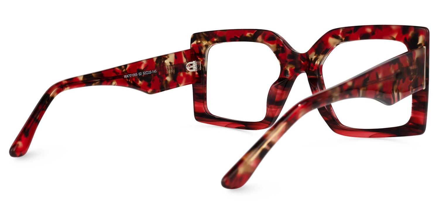 Claudia - Square Floral Eyeglasses | Vooglam Side View