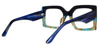 Claudia - Square Blue Eyeglasses | Vooglam Side View