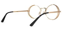 Rojas - Vintage-inspired Gold Round Eyeglasses | Vooglam Side View