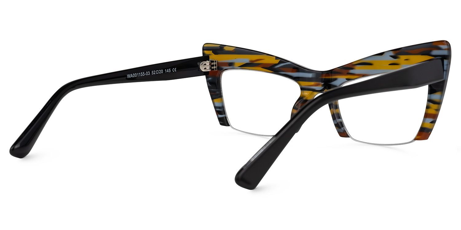 Garza - Bold Tortoiseshell Cat-Eye Eyeglasses | Vooglam Side View