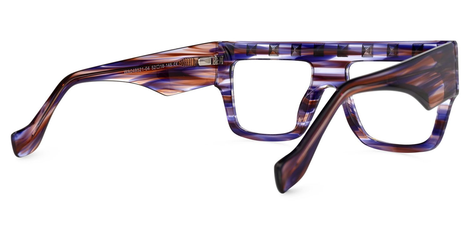 Agustin - Square Purple Eyeglasses | Vooglam Side View