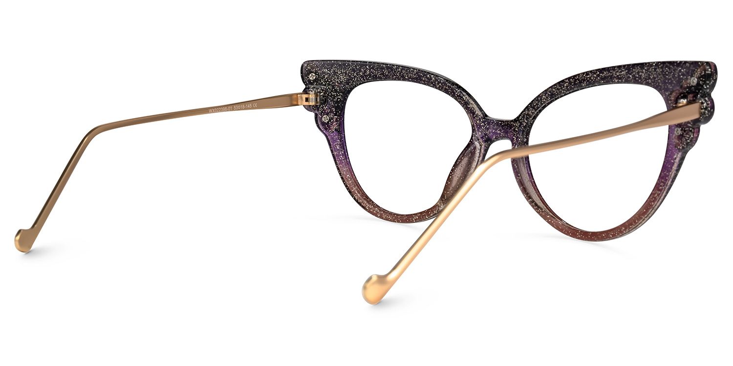 Yulanda - Cat Eye Purple Eyeglasses | Vooglam Side View