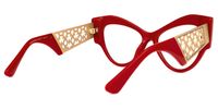 Johnsom - Butterfly Red Eyeglasses | Vooglam Side View