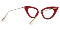Maddie - Cat Eye Red Eyeglasses | Vooglam Side View