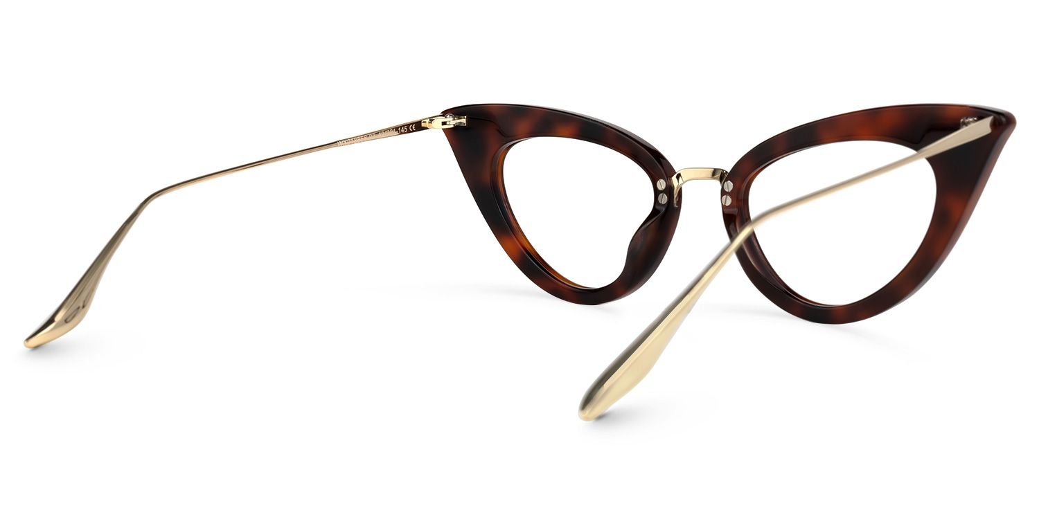 Maddie - Cat Eye Tortoise Eyeglasses | Vooglam Side View