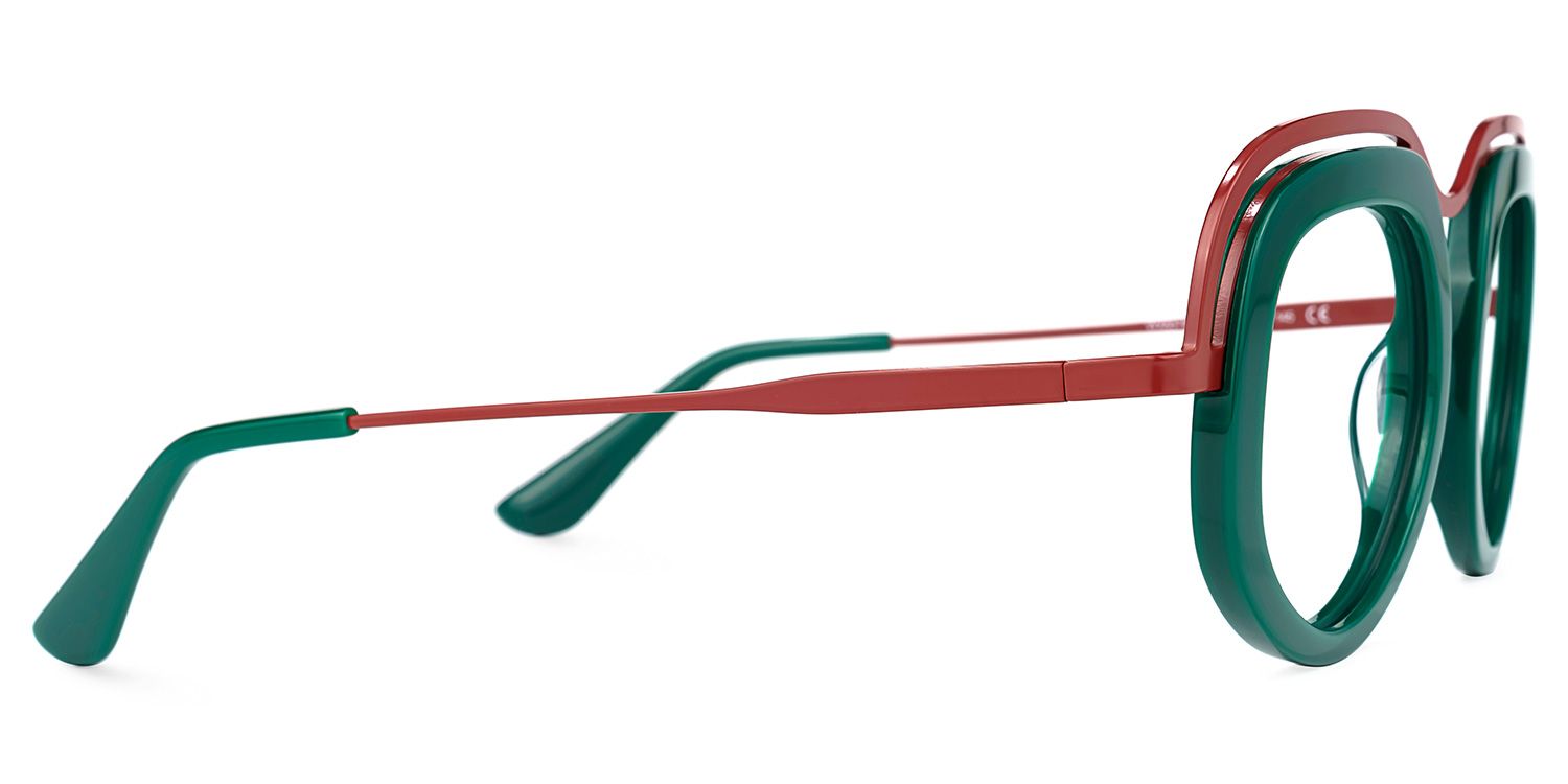 Geometric Green Eyeglasses | Vooglam.com 4