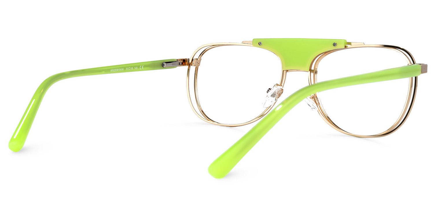 Rosado - Aviator Green Eyeglasses | Vooglam Side View