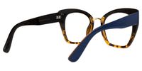 Hoda - Cat Eye Blue/Tortoise Eyeglasses | Vooglam Side View