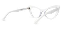 Bratton - Cat Eye White Eyeglasses | Vooglam Side View