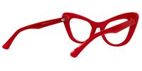 Bratton - Cat Eye Red Eyeglasses | Vooglam Side View