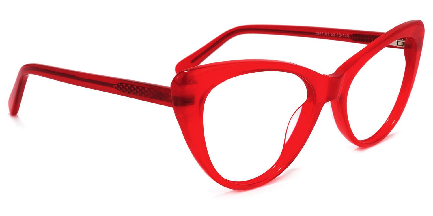 Eleanore - Cat Eye Red Eyeglasses | Vooglam 5