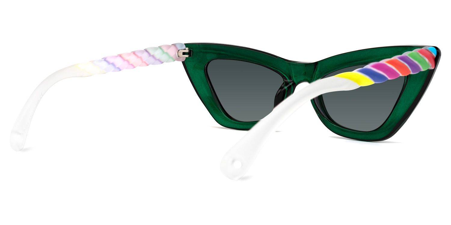 Jeanette - Cat Eye Green Sunglasses | Vooglam Side View