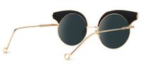 Santiago - Round Black Sunglasse | Vooglam Side View