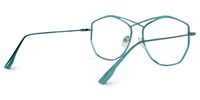 Hicks - Geometric Blue Eyeglasses | Vooglam Side View