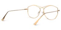 Hicks - Geometric Gold Eyeglasses | Vooglam Side View