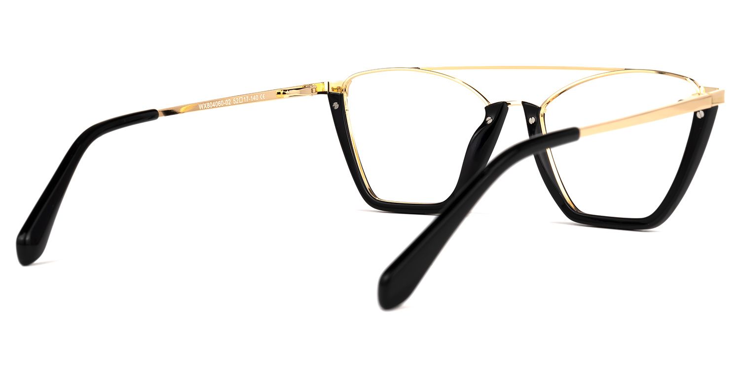 Guinto - Aviator Black Eyeglasses | Vooglam Side View