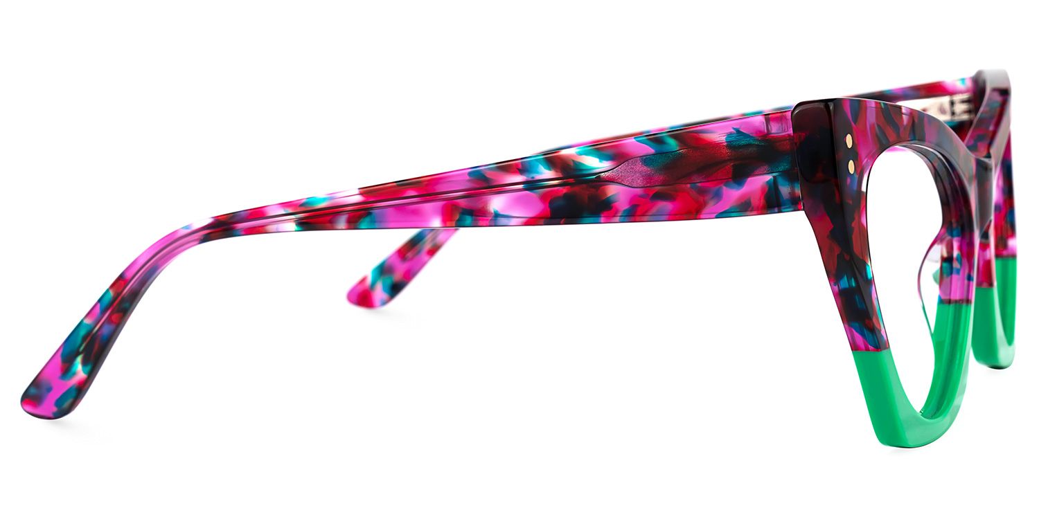 Viana - Cat Eye Floral Eyeglasses by Vooglam - Product View 4