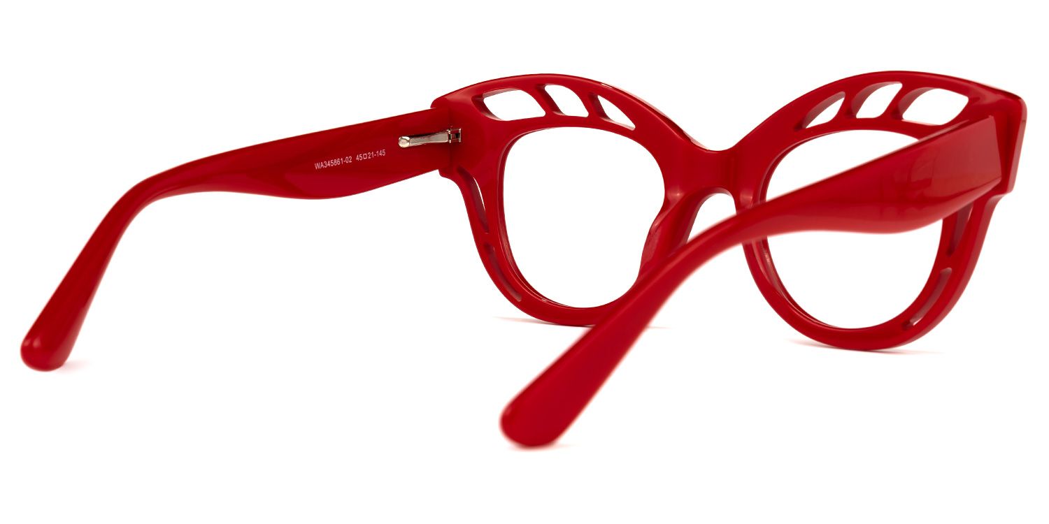 Wimberly - Cat Eye Red Eyeglasses | Vooglam Side View