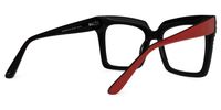 Yamizka - Square Red Eyeglasses | Vooglam Side View
