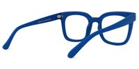 Square Blue Eyeglasses | Vooglam.com Side View